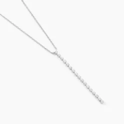 Collier Whitney Argent Blanc Oxyde De Zirconium
