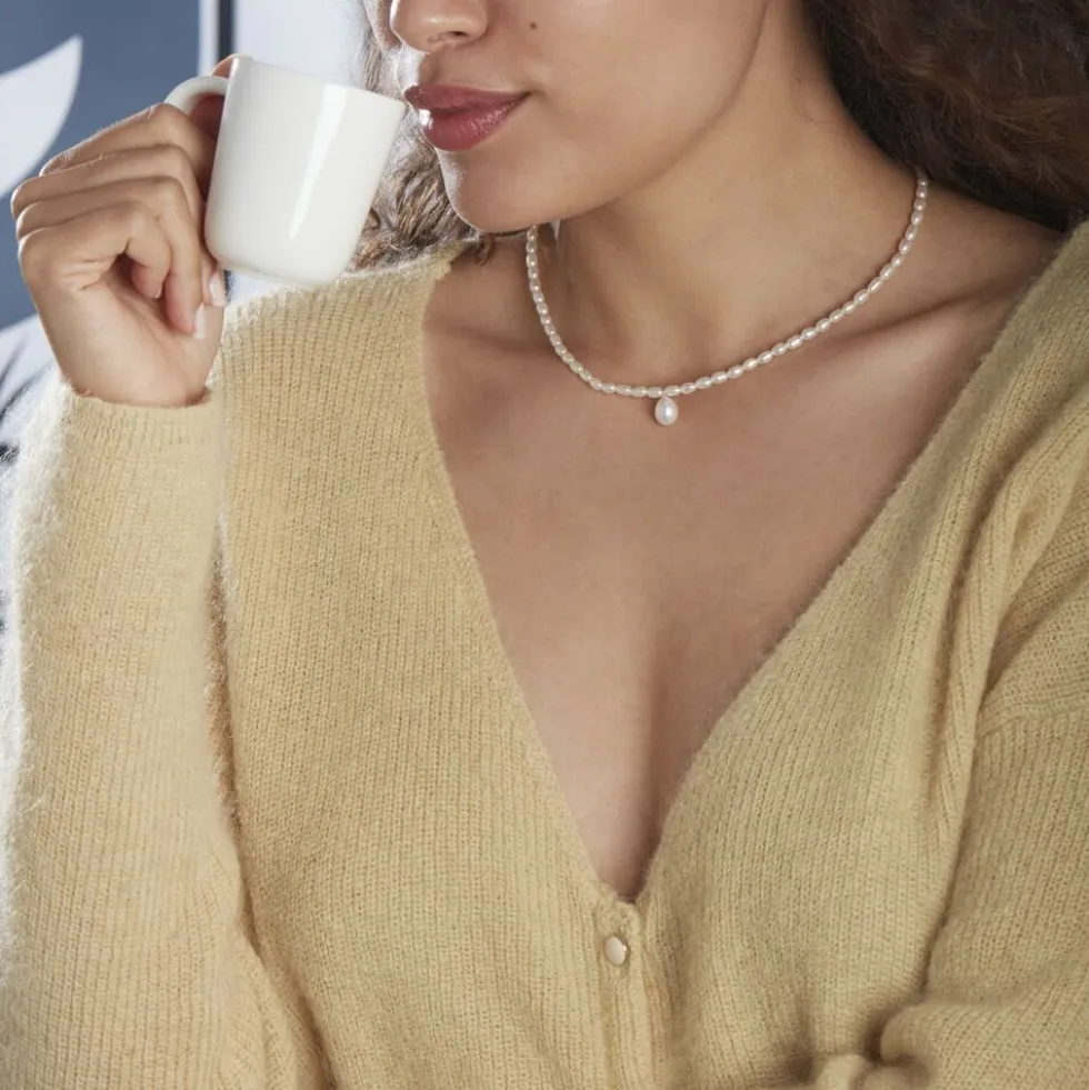 Collier Wilfrid Or Jaune Perle De Culture