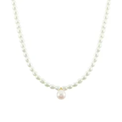 Collier Wilfrid Or Jaune Perle De Culture