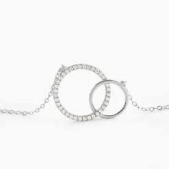 Collier Yalaz Argent Blanc Oxyde De Zirconium