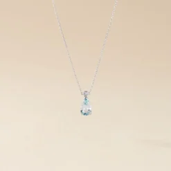 Collier Yrene Or Blanc Topaze