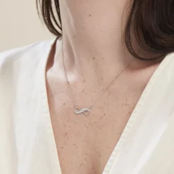 Collier Zelma Argent Blanc