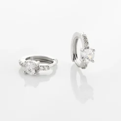 Creoles Argent Blanc Rio Oxydes De Zirconium