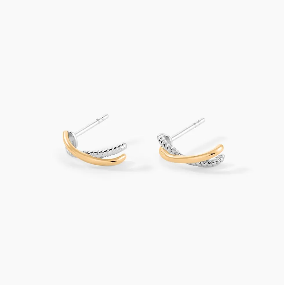 Creoles Louma Or Jaune Argent Blanc