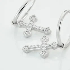 Créoles Angel Argent Blanc Oxyde De Zirconium