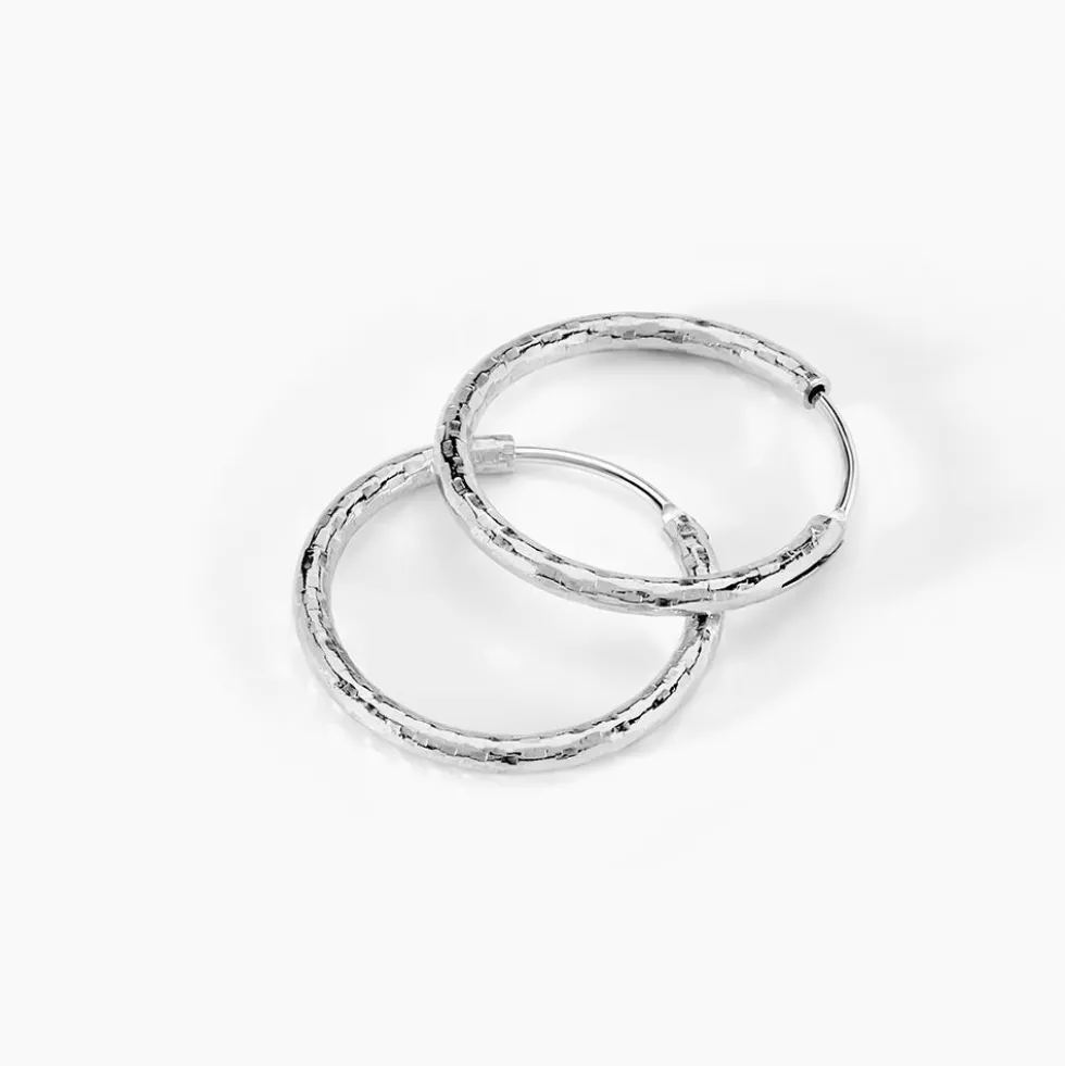 Créoles Argent Blanc Agathe