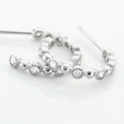 Créoles Argent Blanc Daren Oxydes De Zirconium
