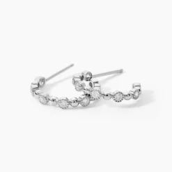 Créoles Argent Blanc Daren Oxydes De Zirconium