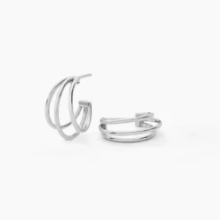 Créoles Argent Blanc Jukka