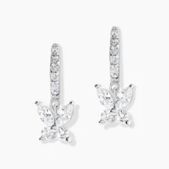 Créoles Argent Blanc Karitate Oxydes De Zirconium
