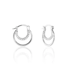 Créoles Argent Blanc Linnette Oxydes De Zirconium