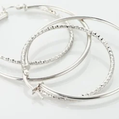 Créoles Argent Blanc Marjorie