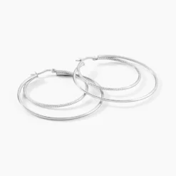 Créoles Argent Blanc Marjorie