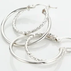 Créoles Argent Blanc Marjorie