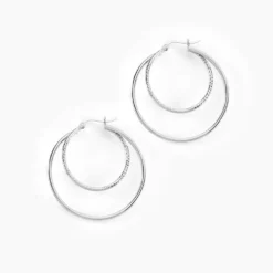 Créoles Argent Blanc Marjorie