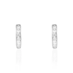 Créoles Callyste Rondes Argent Blanc Oxyde De Zirconium