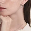 Créoles Classique Argent Blanc Jussi Oxyde De Zirconium