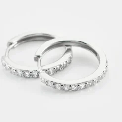 Créoles Classique Argent Blanc Jussi Oxyde De Zirconium