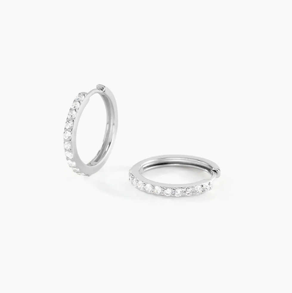 Créoles Classique Argent Blanc Jussi Oxyde De Zirconium