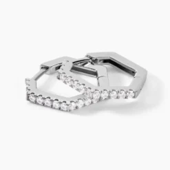 Créoles Corentine Argent Blanc Oxyde De Zirconium