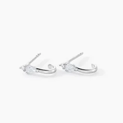 Créoles Desert Argent Blanc Oxyde De Zirconium