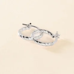 Créoles Djulia Argent Blanc