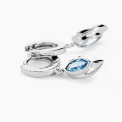 Créoles Duchesse Argent Blanc Oxyde De Zirconium
