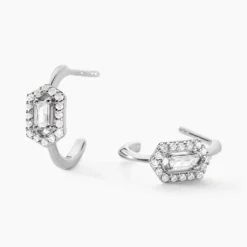 Créoles Gia Argent Blanc Oxyde De Zirconium