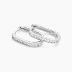 Créoles Haniya Argent Blanc Oxyde De Zirconium