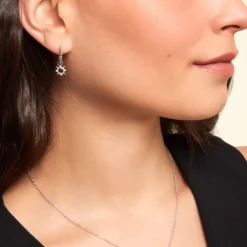 Créoles Hesper Argent Blanc Oxyde De Zirconium