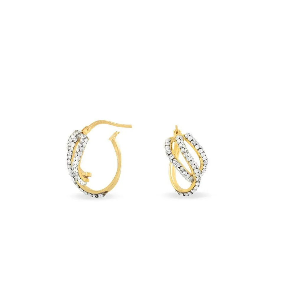 Créoles Hewie Or Jaune Strass