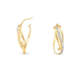 Créoles Hilharriette Or Jaune Strass