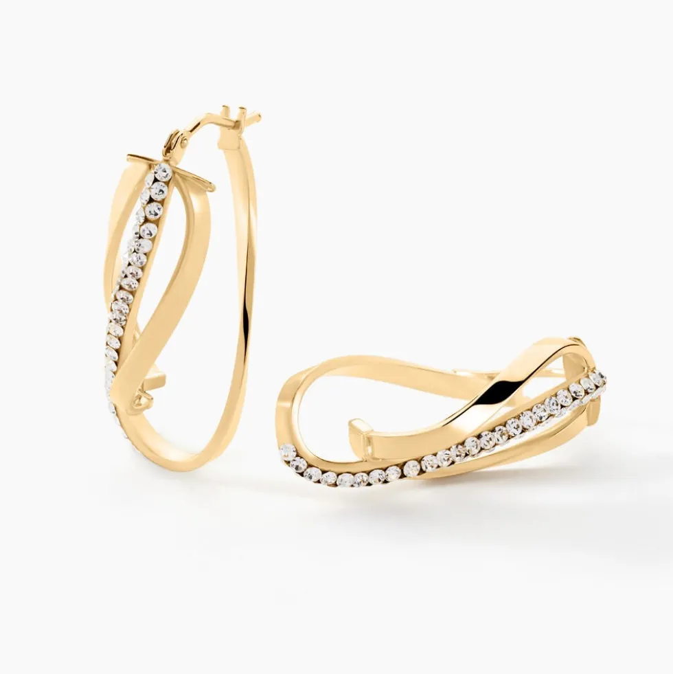 Créoles Hilharriette Or Jaune Strass
