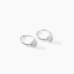 Créoles Ili Argent Rhodié Oxyde De Zirconium