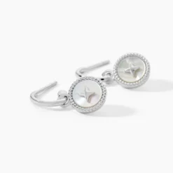 Créoles Izarra Argent Blanc Nacre