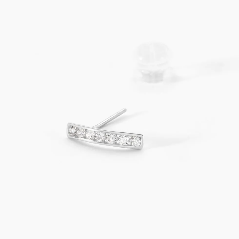 Créoles Jacoba Rondes Or Blanc Oxyde De Zirconium