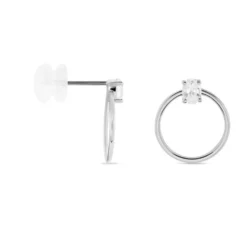 Créoles Kip Or Blanc Oxyde De Zirconium