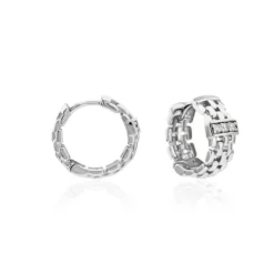 Créoles Lilibeth Argent Blanc Oxyde De Zirconium