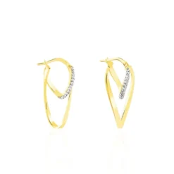 Créoles Luna Or Jaune Strass