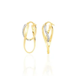 Créoles Luna Or Jaune Strass