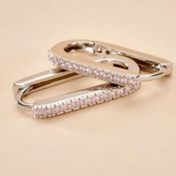 Créoles Lutetia Argent Blanc Oxyde De Zirconium