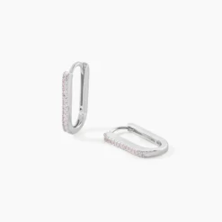 Créoles Lutetia Argent Blanc Oxyde De Zirconium