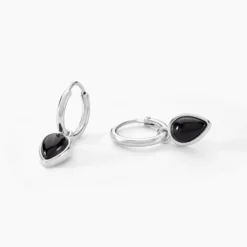Créoles Mentissa Argent Blanc Agate