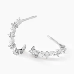 Créoles Naura Argent Blanc Oxyde De Zirconium