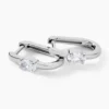 Créoles Oddone Argent Blanc Oxyde De Zirconium