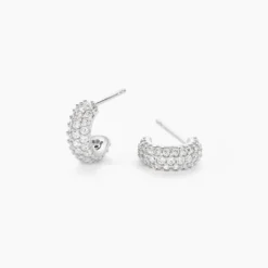 Créoles Palome Argent Blanc Oxyde De Zirconium