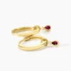 Créoles Poem Argent Jaune Rhodolite Oxyde De Zirconium