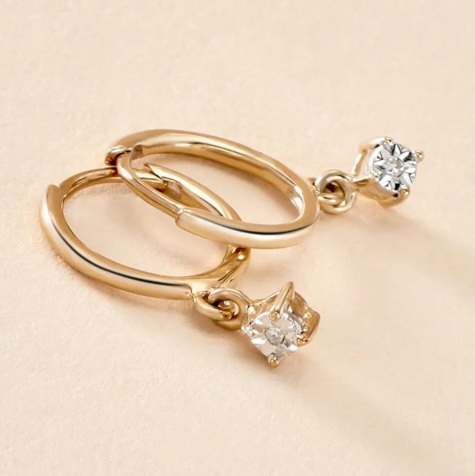 Créoles Racquel Or Jaune Diamant