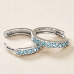Créoles Rio Argent Blanc Oxyde De Zirconium