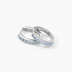 Créoles Rio Argent Blanc Oxyde De Zirconium